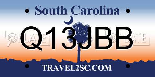 Q13JBB South Carolina License Plate