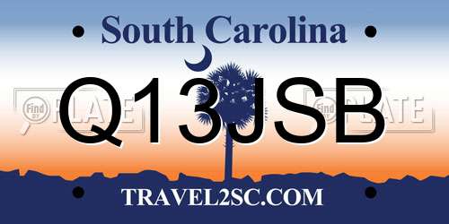 Q13JSB South Carolina License Plate