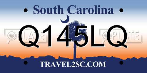 Q145LQ South Carolina License Plate