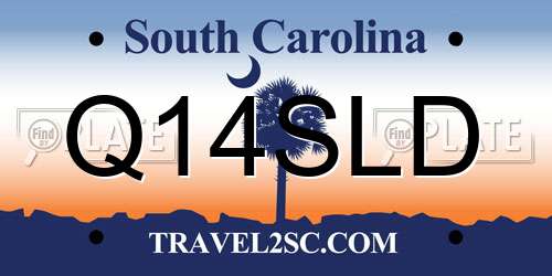 Q14SLD South Carolina License Plate