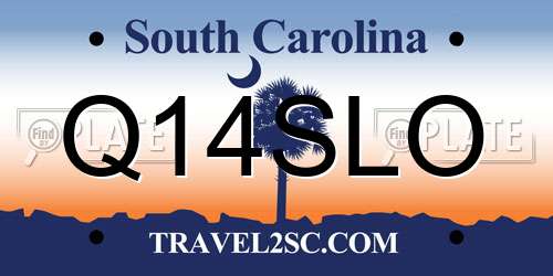Q14SLO South Carolina License Plate