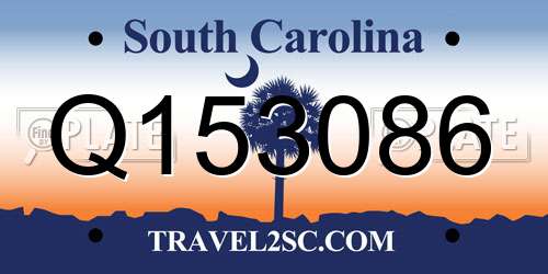 Q153086 South Carolina License Plate