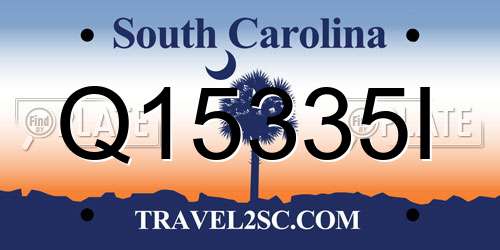 Q15335I South Carolina License Plate