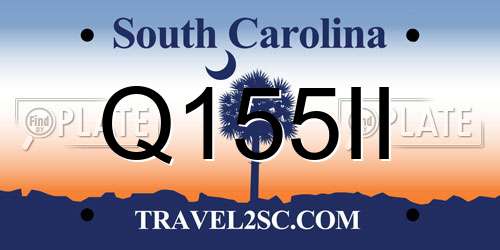 Q155II South Carolina License Plate