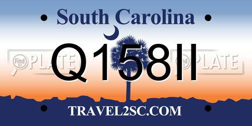 Q158II South Carolina License Plate