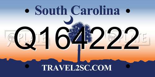 Q164222 South Carolina License Plate
