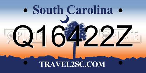 Q16422Z South Carolina License Plate