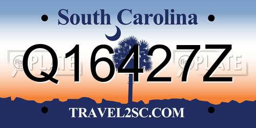 Q16427Z South Carolina License Plate