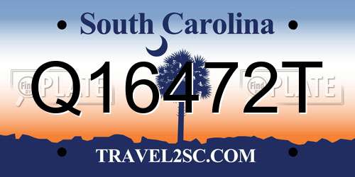 Q16472T South Carolina License Plate