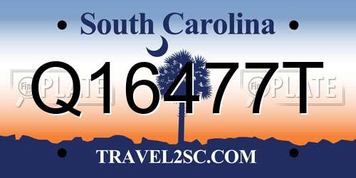 Q16477T South Carolina License Plate
