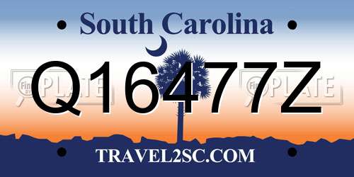 Q16477Z South Carolina License Plate