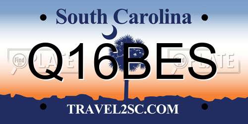 Q16BES South Carolina License Plate