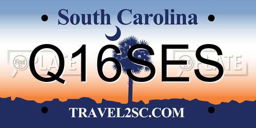Q16SES South Carolina License Plate