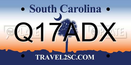 Q17ADX South Carolina License Plate