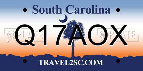 Q17AOX South Carolina License Plate