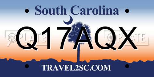 Q17AQX South Carolina License Plate