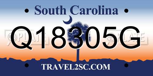 Q18305G South Carolina License Plate