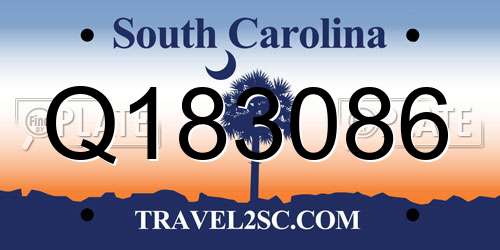 Q183086 South Carolina License Plate