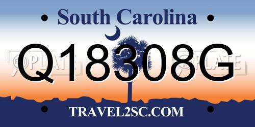 Q18308G South Carolina License Plate