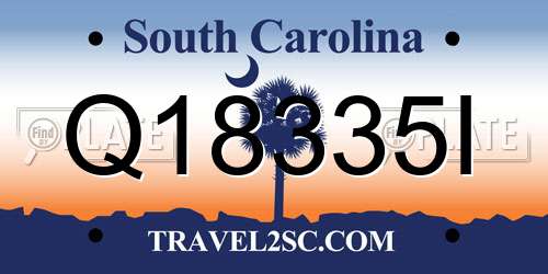 Q18335I South Carolina License Plate