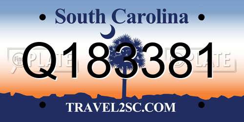 Q183381 South Carolina License Plate