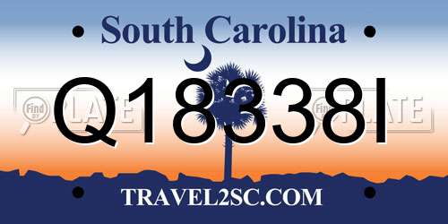 Q18338I South Carolina License Plate