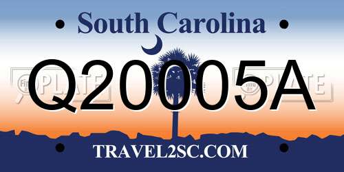 Q20005A South Carolina License Plate