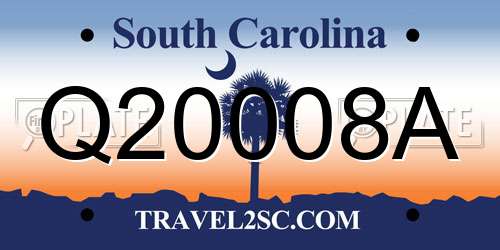 Q20008A South Carolina License Plate