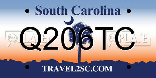 Q206TC South Carolina License Plate