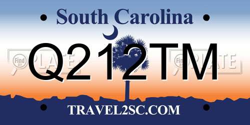 Q212TM South Carolina License Plate