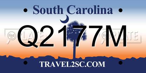 Q2177M South Carolina License Plate