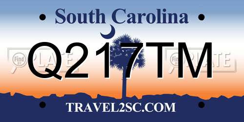 Q217TM South Carolina License Plate