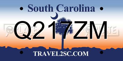 Q217ZM South Carolina License Plate