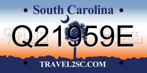 Q21959E South Carolina License Plate