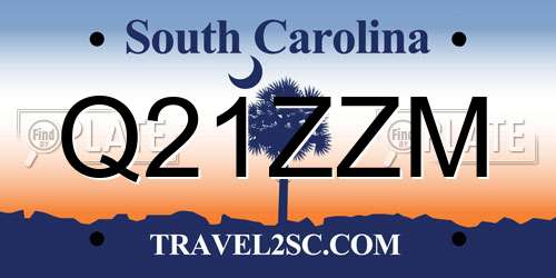 Q21ZZM South Carolina License Plate