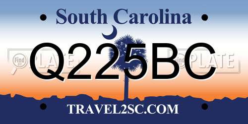 Q225BC South Carolina License Plate