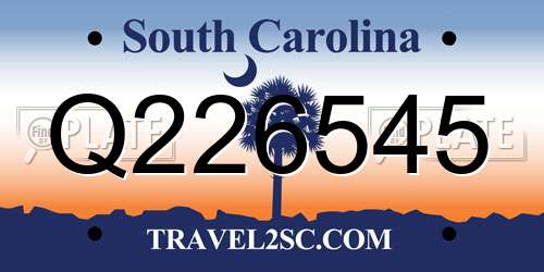 Q226545 South Carolina License Plate