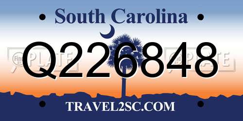 Q226848 South Carolina License Plate