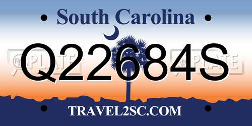 Q22684S South Carolina License Plate