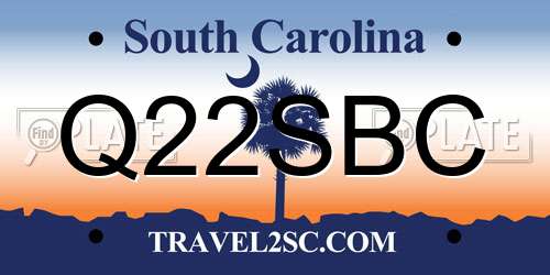 Q22SBC South Carolina License Plate