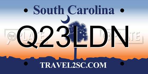 Q23LDN South Carolina License Plate