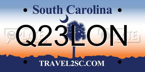 Q23LON South Carolina License Plate