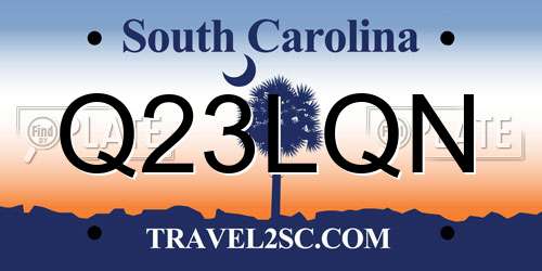 Q23LQN South Carolina License Plate