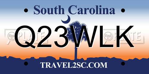 Q23WLK South Carolina License Plate