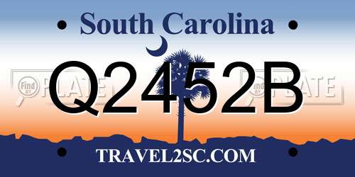 Q2452B South Carolina License Plate
