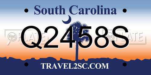 Q2458S South Carolina License Plate
