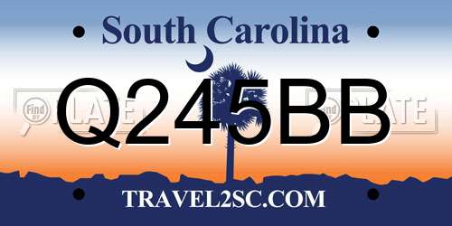 Q245BB South Carolina License Plate