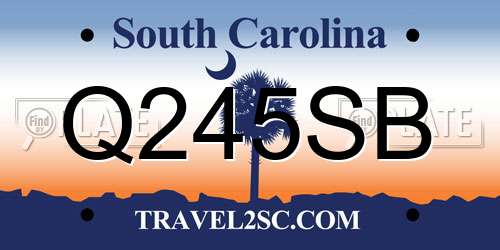 Q245SB South Carolina License Plate