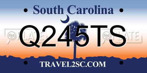 Q245TS South Carolina License Plate