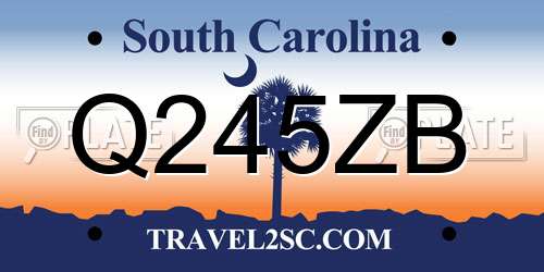 Q245ZB South Carolina License Plate